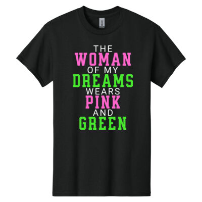 The Woman of My Dreams wears pink and green Thumbnail