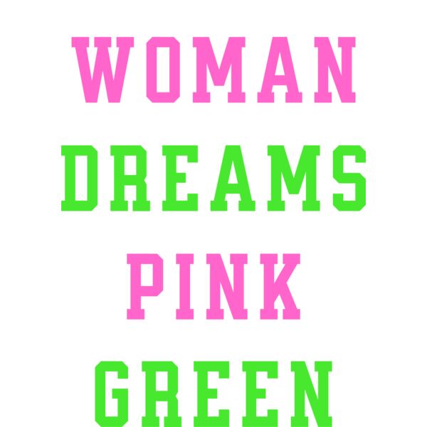 The Woman of My Dreams wears pink and green Thumbnail